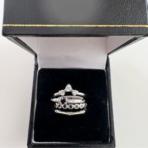 Bomb Party Delicates Dreams Dancing on Quiet Wings Black Onyx CZ Rhodium Plating